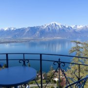 View of Lake Geneva from Hotel Victoria in Glion/western Switzerland - gourmet hotels western Switzerland